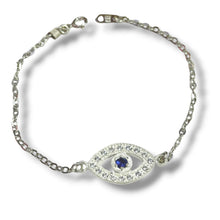 PULSERA OJO ZIRCONIAS - PLATA .925 - AZUL