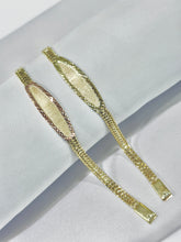 ESCLAVA PETATILLO PLACA BISELADA - 18 cm x 6 mm - Oro Rosa - ORO 10K