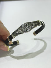 BRAZALETE CAUCHO REY SALOMÓN - PLATA .925