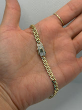 PULSO BARBADO EDGE - Broche piedra - 21 cm x 5 mm - ORO 10K