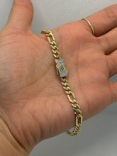PULSO FIGARO CART 3x1 - Broche piedra - 21 cm x 5 mm - ORO 10K