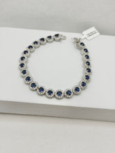 PULSERA CIRCULOS ZIRCONIA AZUL - PLATA .925