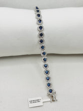 PULSERA CIRCULOS ZIRCONIA AZUL - PLATA .925