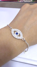 PULSERA OJO ZIRCONIAS - PLATA .925 - AZUL