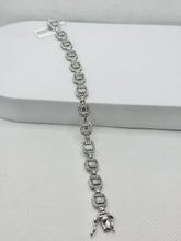 PULSERA CUADROS BAGUETTES ZIRCONIA - PLATA .925
