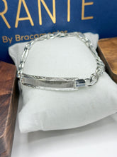 ESCLAVA PLACA DIAMANTADO LINEAL - 20 CM - PLATA .925