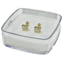 BROQUEL TREBOL VC ZIRCONIA - ORO 10K