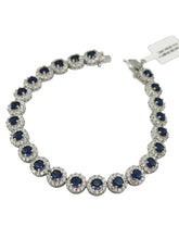PULSERA CIRCULOS ZIRCONIA AZUL - PLATA .925