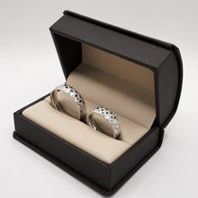 ARGOLLAS ORO BLANCO CUADRÍCULA PUNTEADA - ORO 14K