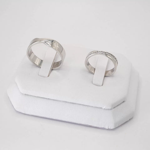 ARGOLLAS ORO BLANCO - DISEÑO MOÑO - ORO 14K