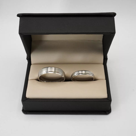 ARGOLLAS ORO BLANCO MATE CON BORDE LISO - ORO 10K