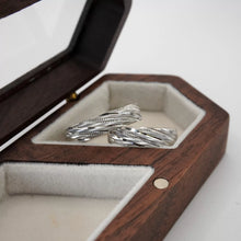 ARGOLLAS ORO BLANCO - DIAMANTADO LÍNEAS TRANSVERSALES - ORO 14K