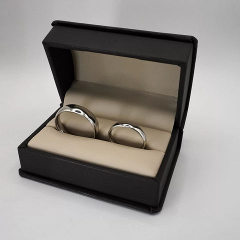 ARGOLLAS ORO BLANCO - LISA CONFORT 4 mm Y 6 mm - ORO 10K