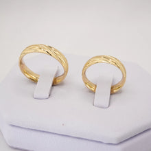 ARGOLLAS ORO AMARILLO - DIAMANTADO LÍNEAS TRANSVERSALES - ORO 14K