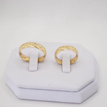 ARGOLLAS ORO AMARILLO - DIAMANTADO LÍNEAS TRANSVERSALES - ORO 14K