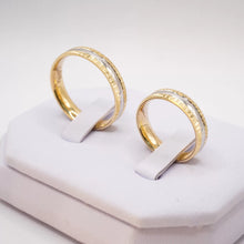 ARGOLLAS BI COLOR - CENTRO BLANCO Y MARGEN AMARILLO CUADRICULADO - ORO 14K