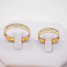 ARGOLLAS BI COLOR - CENTRO BLANCO Y MARGEN AMARILLO CUADRICULADO - ORO 14K