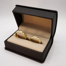 ARGOLLAS ORO AMARILLO - CUADRÍCULA PUNTEADA - ORO 14K