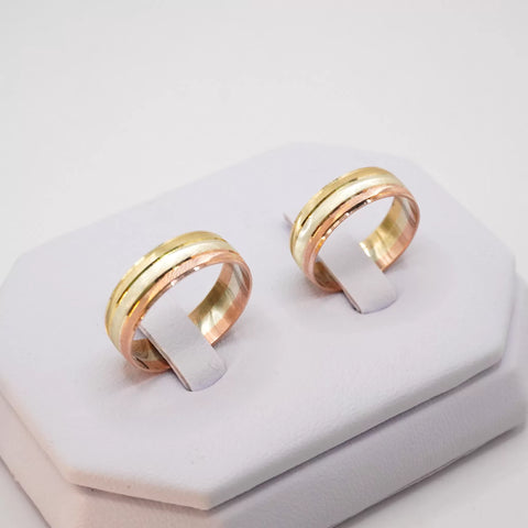 ARGOLLAS ORO FLORENTINO - LINEA SEPARACIÓN POR COLOR - ORO 10K