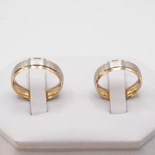 ARGOLLAS BI COLOR - MATE BLANCO CON MARGEN AMARILLO - ORO 14K