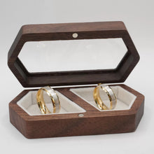 ARGOLLAS BI COLOR - MATE BLANCO CON MARGEN AMARILLO - ORO 14K