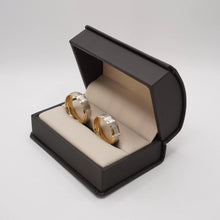 ARGOLLAS BI COLOR - MATE BLANCO CON MARGEN AMARILLO - ORO 14K