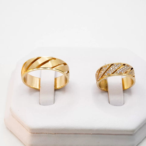 ARGOLLAS ORO AMARILLO - RESAQUE LÍNEAS DIAGONALES - ORO 14K