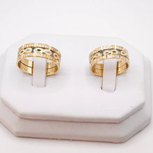 ARGOLLAS BI COLOR - BLANCO Y AMARILLO GRABADO INFINITO - ORO 14K