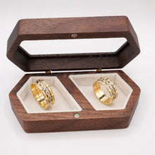 ARGOLLAS BI COLOR - BLANCO Y AMARILLO GRABADO INFINITO - ORO 14K