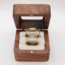 ARGOLLAS BI COLOR - LÍNEAS DIAGONALES BLANCO MATE Y AMARILLA LISA - ORO 14K