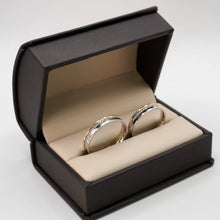 ARGOLLAS BI COLOR - BLANCO CON ZIRCONIA Y LÍNEA AMARILLO - ORO 14K