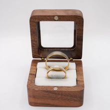 ARGOLLAS BI COLOR - BLANCO MATE CON MARGEN Y LÍNEA CENTRAL AMARILLO - ORO 14K