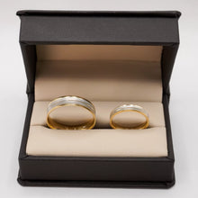ARGOLLAS BI COLOR - BLANCO MATE CON MARGEN Y LÍNEA CENTRAL AMARILLO - ORO 14K