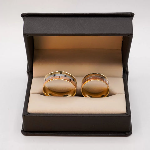 ARGOLLAS ORO FLORENTINO - LÍNEAS DOMINO - ORO 14K