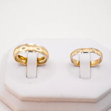 ARGOLLAS BI COLOR - CENTRO AMARILLO RAYADO CON MARGEN BLANCO - ORO 10K