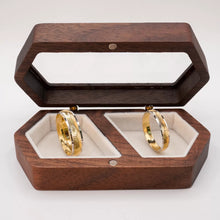 ARGOLLAS BI COLOR - CENTRO AMARILLO RAYADO CON MARGEN BLANCO - ORO 10K