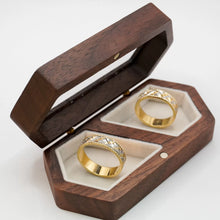 ARGOLLAS BI COLOR - BLANCO Y AMARILLO CUADRÍCULA CON MARGEN CRAQUELADO - ORO 14K