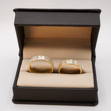 ARGOLLAS BI COLOR - BLANCO Y AMARILLO CUADRÍCULA CON MARGEN CRAQUELADO - ORO 14K