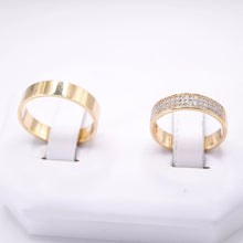 ARGOLLAS ORO AMARILLO - LISA PLANA Y CHURUMBELA DOBLE LÍNEA - ORO 14K