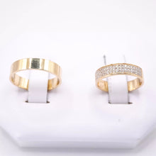 ARGOLLAS ORO AMARILLO - LISA PLANA Y CHURUMBELA DOBLE LÍNEA - ORO 14K