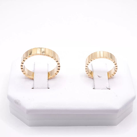 ARGOLLAS ORO AMARILLO - DISEÑO TABLEADO / BARRAS - ORO 14K