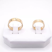 ARGOLLAS ORO AMARILLO - DISEÑO TABLEADO / BARRAS - ORO 14K