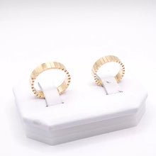 ARGOLLAS ORO AMARILLO - DISEÑO TABLEADO / BARRAS - ORO 14K
