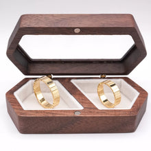 ARGOLLAS ORO AMARILLO - DISEÑO TABLEADO / BARRAS - ORO 14K