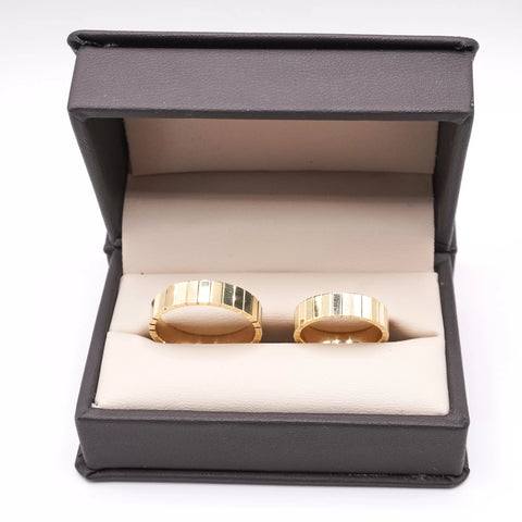 ARGOLLAS ORO AMARILLO - DISEÑO TABLEADO / BARRAS - ORO 14K