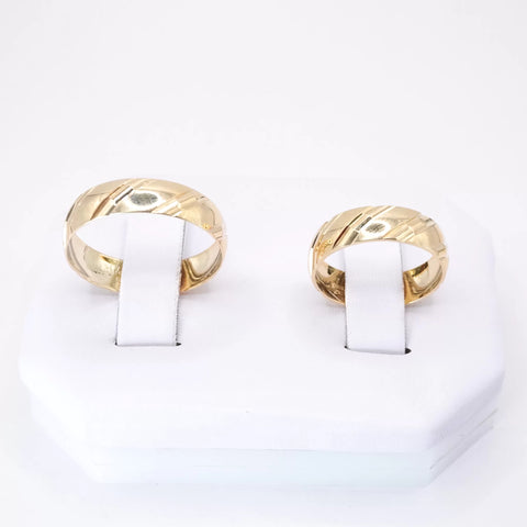 ARGOLLAS ORO AMARILLO - DISEÑO CORTES DIAGONAL - ORO 10K