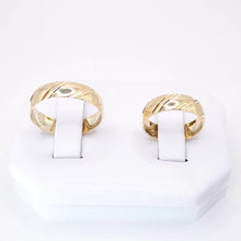 ARGOLLAS ORO AMARILLO - DISEÑO CORTES DIAGONAL - ORO 10K