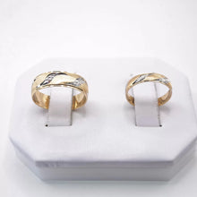 ARGOLLAS BI COLOR - AMARILLO CON VIÑETAS BLANCO - ORO 10K