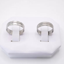 ARGOLLAS ORO BLANCO - MATE PLANA CON MARGEN Y LÍNEA CENTRAL LISAS - ORO 10K