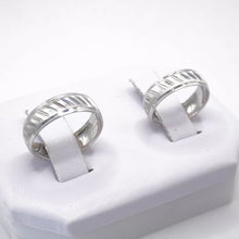 ARGOLLAS ORO BLANCO - DIAMANTADO LINEAS TRANSVERSALES DOBLES - ORO 10K